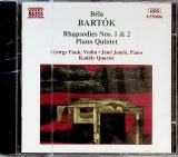 Bartk Bla Rhapsodies Nos. 1 & 2 / Piano Quintet