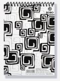 BOBO BLOK Blok BLACK & WHITE s horní plastovou spirálou A5, linka, 50 listů