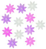 Anděl Přerov Dřevěné výseky 4cm - květy růžový mix 12ks