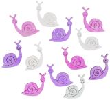 Anděl Přerov Dřevění šneci 4cm - růžovofialový mix 12ks