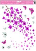 Andl Perov Okenn flie 30 x 42cm - kvetouc vtviky s glitry