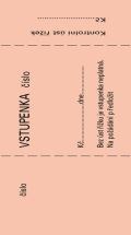 OPTYS Bločková vstupenka, 14 × 5 cm, 100 listů, číslovaná, 4 barvy