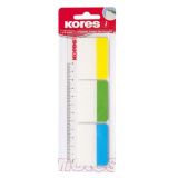 Kores Samolepící popisovací rozřaďovač na pravítku 50x37 mm / 3 barvy / 10 lístků á barva