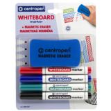 Centropen Centropen popisovač 8559 stíratelný - sada 4 ks + houba