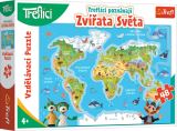 TREFL Puzzle Treflíci poznávají zvířátka světa 48 dílků