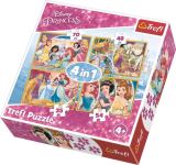TREFL Puzzle: Disney princezny: Veselé krásky 4v1 (35,48,54,70 dílků)