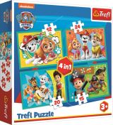 TREFL Puzzle: Tlapková patrola: Šťastný tým 4v1 (12,15,20,24 dílků)