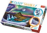 TREFL Crazy Shapes Puzzle: Polární záře nad Islandem 600 dílků