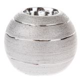 Dakls Keramický svícen - stříbrný 10 cm