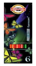 KOH-I-NOOR HARDTMUTH Koh-i-noor pastelky PROGRESSO fluorescenční dlouhé 6ks