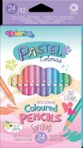 Colorino Colorino Pastel - kulaté oboustranné pastelky 12 ks / 24 barev