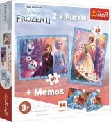 TREFL Puzzle Ledové království 2/30+48 dílků+pexeso