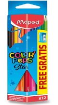 Maped Maped - Pastelky trojhranné Color´ Peps 12 ks + ořezávátko