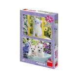 Dino Puzzle Koťátko a Westíci / 2x48 dílků