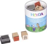 HEYDA HEYDA Sada dřevěných razítek - statek + koně