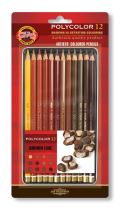 KOH-I-NOOR HARDTMUTH Koh-i-noor pastelky POLYCOLOR 12 ks hnědá řada