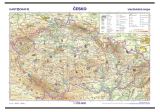 Kartografie Praha Česko - vlastivědná školní nástěnná mapa, 1:375 000