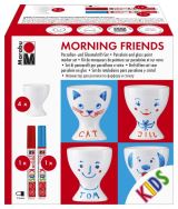 Marabu Marabu KiDS Sada Popisovačů na porcelán a sklo se 4 šálky na vejce - Morning Friends