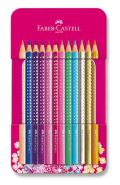 Faber-Castell Faber - Castell Pastelky SPARKLE - plechová krabička 12 ks