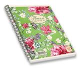 Kroužkový blok Pigna Nature Flowers A5, linkovaný, 60 listů, mix motivů