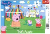TREFL Puzzle Prasátko Peppa: V zábavním parku/15 dílků