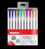 Kores Kores Pen K11 kuličkové pero sada 10 barev