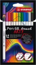 Stabilo Fixa STABILO Pen 68 brush sada 12 ks v pouzdru"ARTY"
