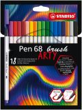 Stabilo Fixa STABILO Pen 68 brush sada 18 ks v pouzdru"ARTY"