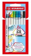 Stabilo Fixa STABILO Pen 68 brush sada 8 ks v pouzdru