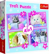 TREFL Puzzle Hravá koťata 4v1 (35,48,54,70 dílků)