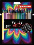 Stabilo Fixa STABILO Pen 68 sada 18 ks v kartonovém pouzdru "ARTY"