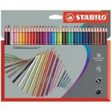 Stabilo Pastelky STABILO aquacolor, sada 36 ks v kartonovém pouzdru Prémium