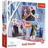 TREFL Puzzle Ledové království 2 /Kouzelný příběh 3v1 (20,36,50 dílků)