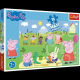TREFL Puzzle Prasátko Peppa / Veselý den MAXI, 15 dílků