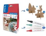 Pilot PILOT Pintor Fine Kreativní sada akrylových popisovačů 0,9-1,5mm - XMAS 4 ks + jmenovky 12 ks