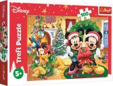 TREFL Puzzle: Vánoce s Mickey Mousem 100 dílků