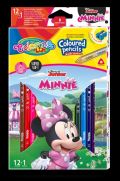 Colorino Colorino Disney Junior Minnie - pastelky trojhranné 12 barev + ořezávátko