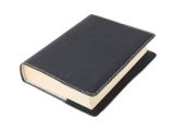 Macoli 13 Kožený obal na knihu KLASIK M 22,7 x 36,3 cm - kůže černá vzorovaná