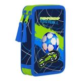 Karton P+P Penál dvoupatrový prázdný OXY Style Mini football blue