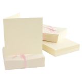 DAVER Přání a obálky 240g čtvercové 13 x13 cm krémové 100 ks