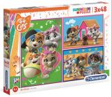 CLEMENTONI Clementoni Puzzle - 44 Cats 3 x 48 dílků