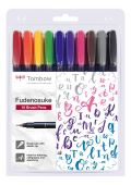 Tombow Tombow Sada štětcových fixů Fudenosuke COLOUR tvrdost 1 - hard 10 ks