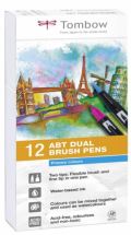 Tombow Tombow Oboustranný štětcový fix ABT - Primary colours 12 ks
