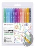 Tombow Tombow Sada oboustranných fixů TwinTone - Pastels