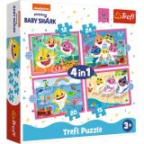 TREFL Puzzle: Baby Shark - Rodina 4v1 (12,15,20,24 dílků)