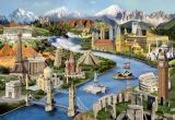 Dřevěné puzzle Světové památky 2v1, 300 dílků