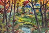 Dřevěné puzzle Chata v lese 2v1, 400 dílků