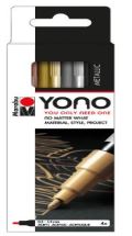 Marabu Marabu YONO Sada akrylových popisovačů - metalické barvy 4x 0,5-1,5 mm