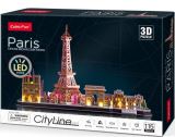 CubicFun Puzzle 3D LED - Paříž 115 dílků