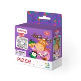 Dodo Dodo Puzzle s omalovánkou - Roztomilý jelen a tučňák 16 dílků